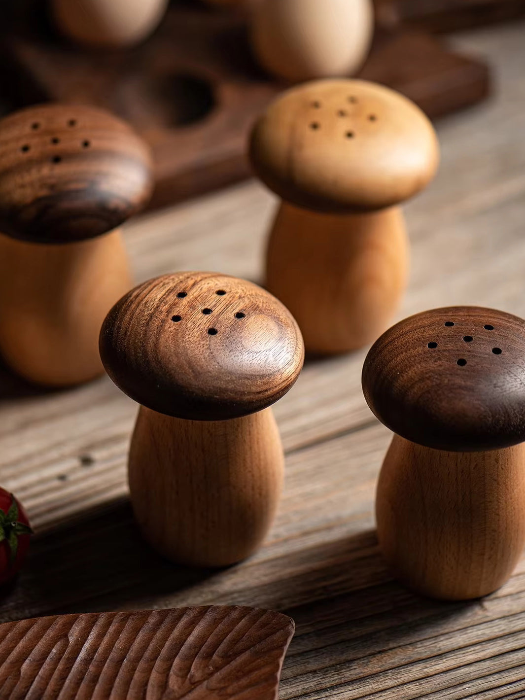 Mushroom Toothpick Holder – Solid Walnut Wood