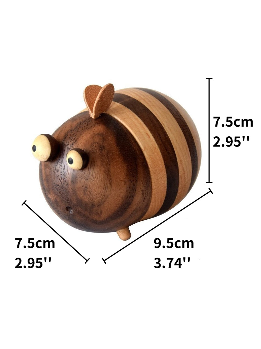 Handcrafted Bee Toothpick Holder in Black Walnut Wood – Wooden Toothpick Dispenser