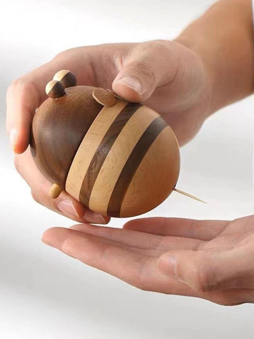 Handcrafted Bee Toothpick Holder in Black Walnut Wood – Wooden Toothpick Dispenser