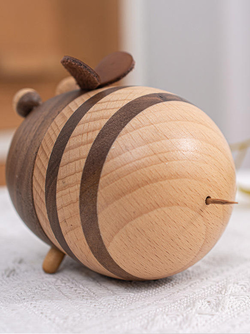 Handcrafted Bee Toothpick Holder in Black Walnut Wood – Wooden Toothpick Dispenser